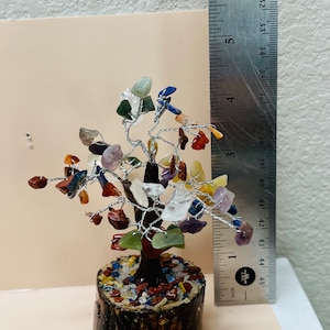 Multi gemstones Little Crystal tree, Gems Stone tree, Gem tree, Tree of life, Healing Crystal bonsai tree