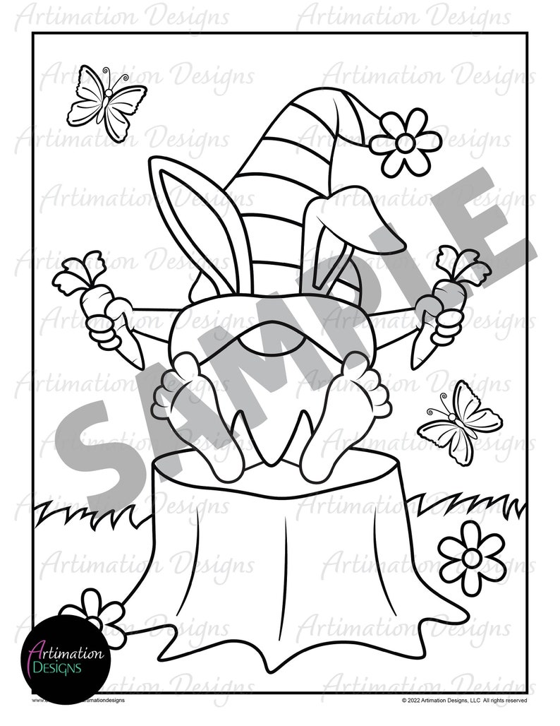 Printable Spring Gnomes Coloring Pages for Kids Coloring - Etsy Australia
