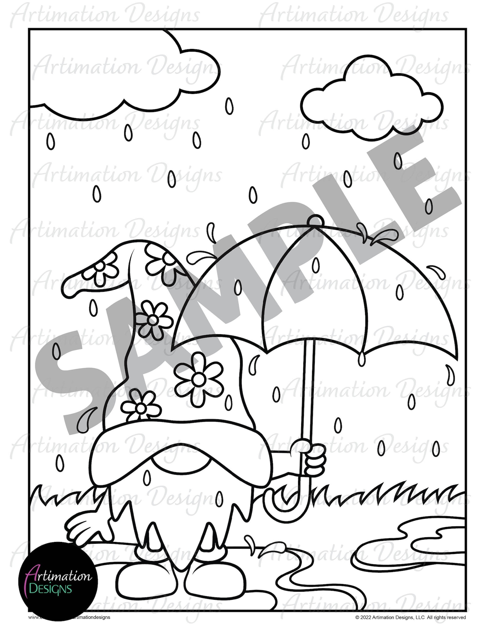 Printable Spring Gnomes Coloring Pages for Kids Coloring | Etsy