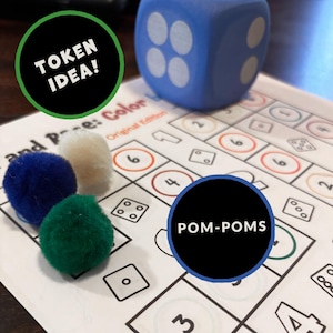 Color by Number Printable Dice Game for Kids Roll and Cover Math ...