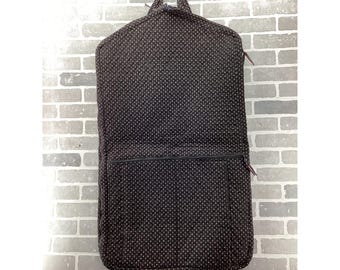 Vintage Vera Bradley Designs Quilted Garment Bag Black Fleur De Lis Travel Bag