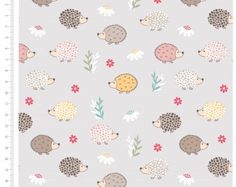 Hedgehog Print 100% Cotton Fabric, Sewing Fabric, Quilting Fabric, Mixed Media