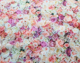 Pastel Floral Wall Fabric, 100% Cotton Fabric, Quilting Fabric, Children's Fabric, Nursery Fabric,