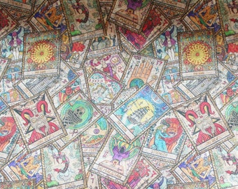 Tarot Cards Fabric, 100% Cotton Fabric, Quilting Fabric, Children's Fabric, Nursery Fabric,