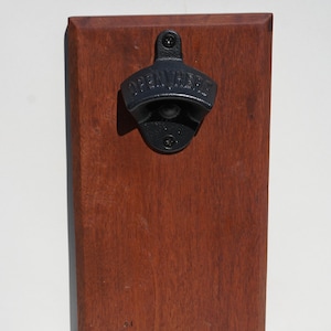 Phillippino Mahogany Magnetic Bottle Opener With Hidden Bottle Cap Catch