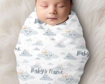 Personalized Baby Swaddle Blanket, customized baby name, baby shower gift, new baby gift, new mom gift, newborn blanket