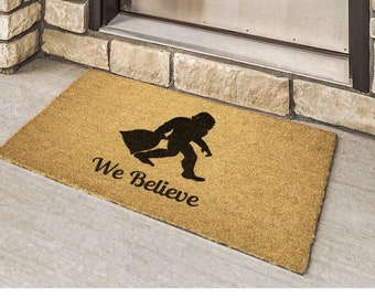 Bigfoot Santa We Believe Coir Doormat