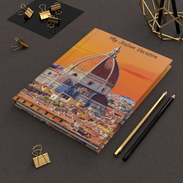 My Italian Vacation Hardcover Travel Journal, Italy Trip, Rome, Venice, Florence, personalization available