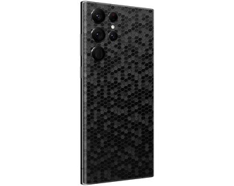 Samsung Galaxy S24 S23 Plus Ultra Skin Vinyl Wrap Wraps High-quality Film Skins Carbon Camo Honeycomb Matrix Black Smartphone Gift Cover