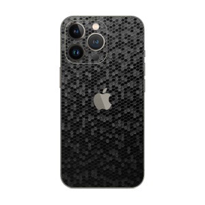 Apple iPhone 14 13 12 11 Pro Max Mini - Black Navy Honeycomb Vinyl Skin Wrap High-quality Film Skins Gift Ideas Christmas Gadget