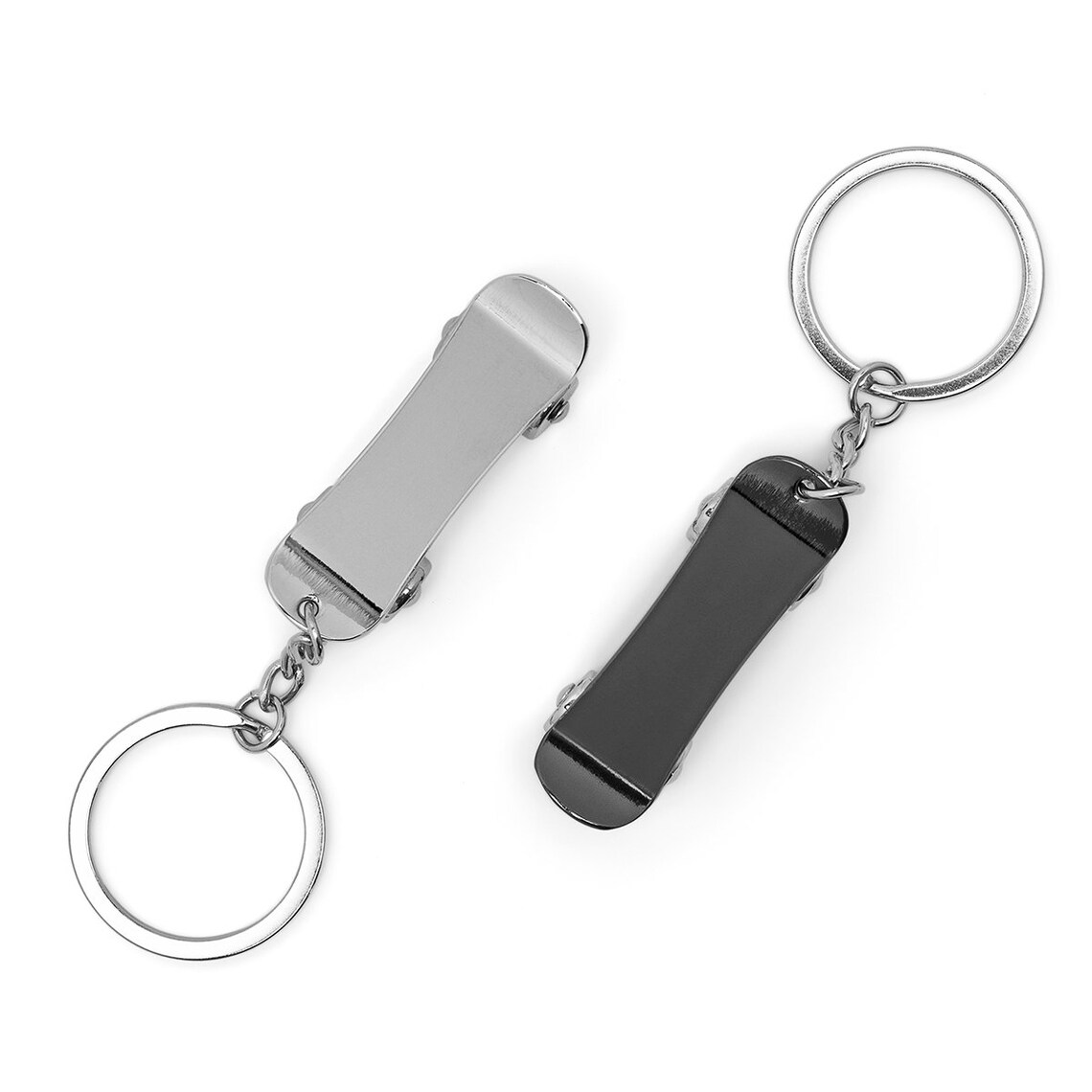 Personalized Skateboard Keychain Gift Silver Keychains Etsy