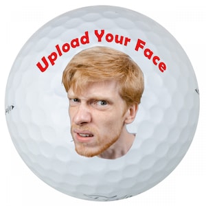 Pack of 4 &quot;Your Face Golf Balls&quot; - Pack of 12 Personalized Face Golf Balls - Printed on Recycled Clean Golf Balls