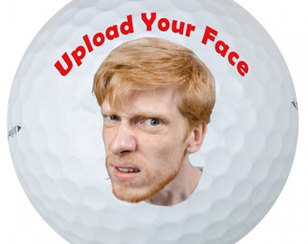 Pack of 4 "Your Face Golf Balls" - Pack of 12 Personalized Face Golf Balls - Printed on Recycled Clean Golf Balls