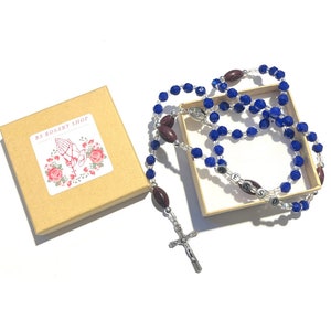 Personalized name rosary Boys blue football rosary image 2