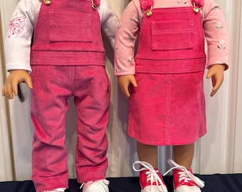 Corduroy Overall with Knit Top-Fits American Girl dolls and 18 inch dolls