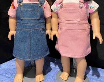Handmade Jean Overall Skirt Set for 18&quot; Dolls