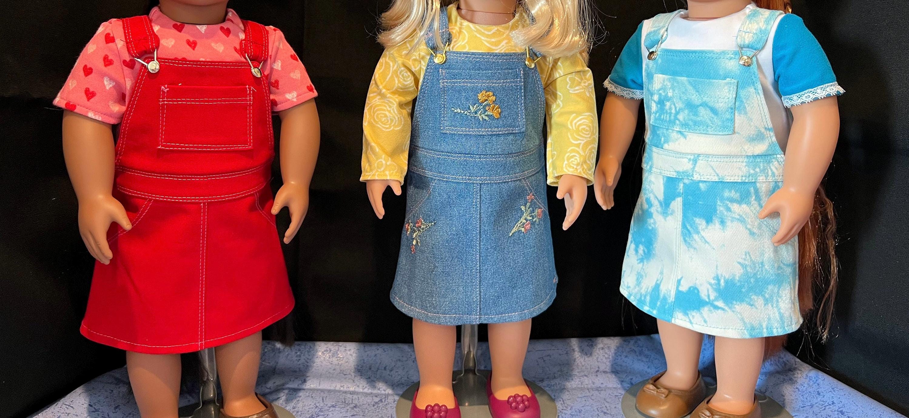 Fun Overall Skirt with a top. Fits American girl dolls and other 18 inch dolls