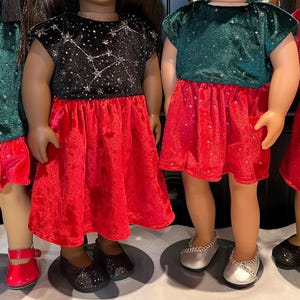 Sparkly Valore Hoilday Christmas Dress -Fits American Girl Dolls and 18 inch dolls