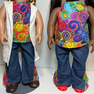 Handmade Bell Bottoms & Halter Top for 18&quot; Dolls