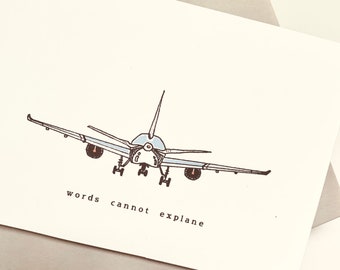 Printable card | Plane, airplane | Greeting card | Simple funny card | Pun | Instant digital download PDF