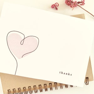 Tarjeta de corazón imprimible / Tarjeta minimalista / Tarjeta digital / Tarjeta de agradecimiento, tarjeta de amor / Descarga digital instantánea en formato PDF