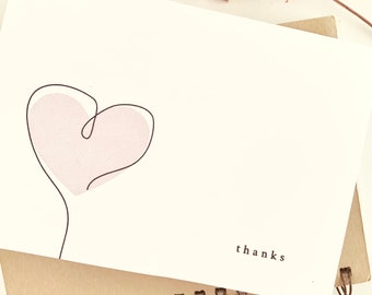 Printable heart card | Minimal card | Digital card | Thank you card, love card | Instant digital download PDF