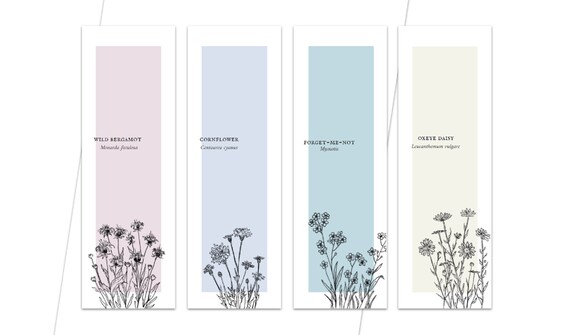 Printable Wildflower Bookmarks Digital Floral Bookmarks - Etsy