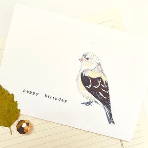 Geburtstagskarte zum Ausdrucken | Amerikanischer Stieglitz | Schlichtes Vogel Design | Sofortiger digitaler Download PDF