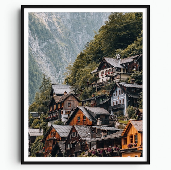 Hallstatt Village Print, Austria Wall Art, Hallstatt Poster, Hallstatt Photo, Austria Poster Print, Austria Decor, Orignal Photography