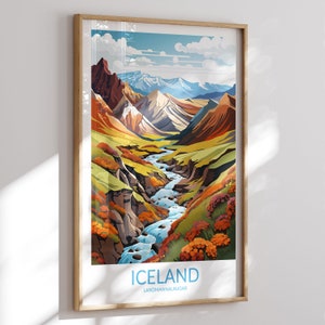 Impresión de Islandia No 4, Landmannalaugar, Cartel de Islandia, Arte de la pared de Islandia, Impresión de arte de Islandia, Obras de arte de Islandia, Regalo de viaje de Islandia, Nórdico