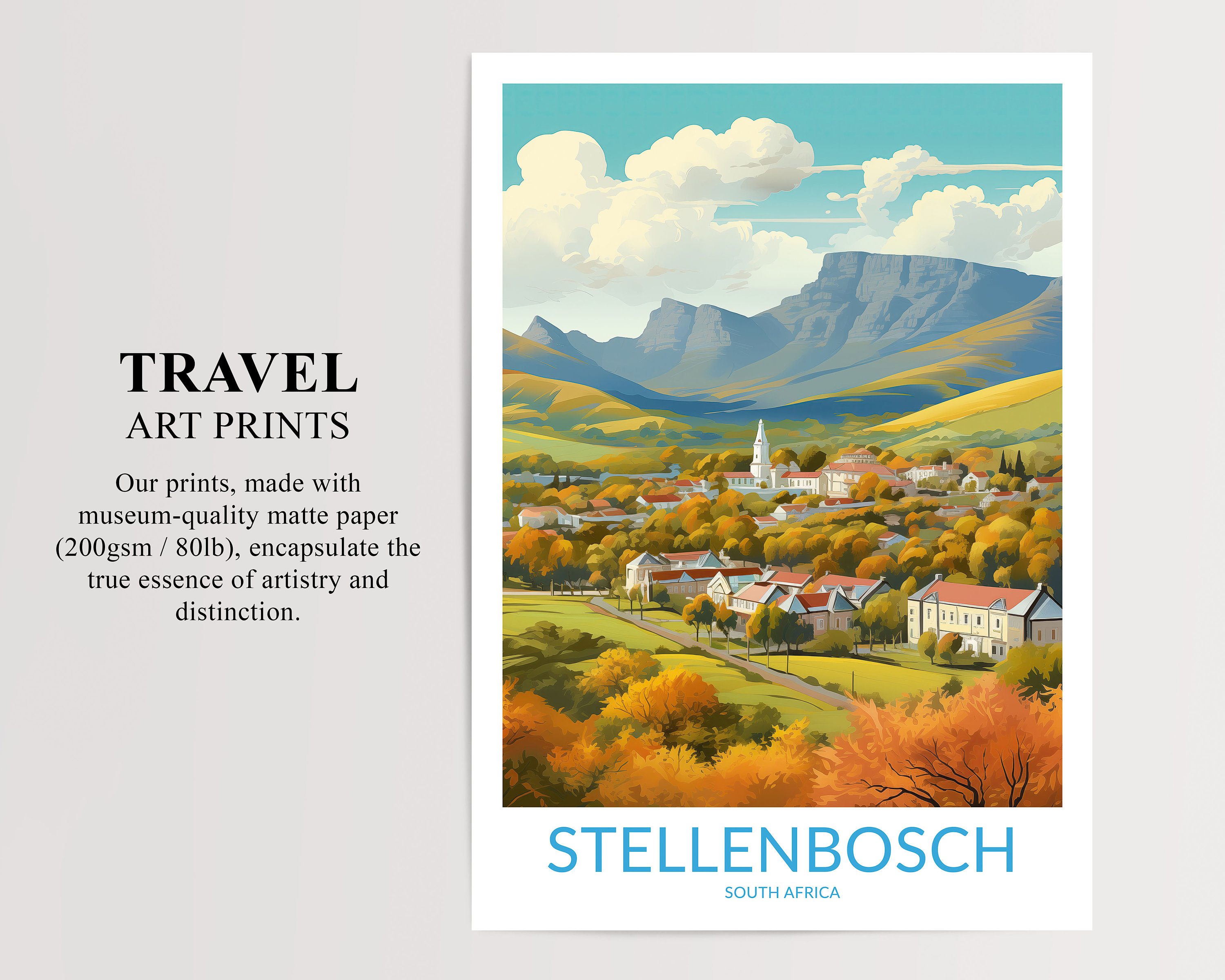 Stellenbosch Print No 4, Stellenbosch Poster, Stellenbosch Wall Art, Stellenbosch Art Print