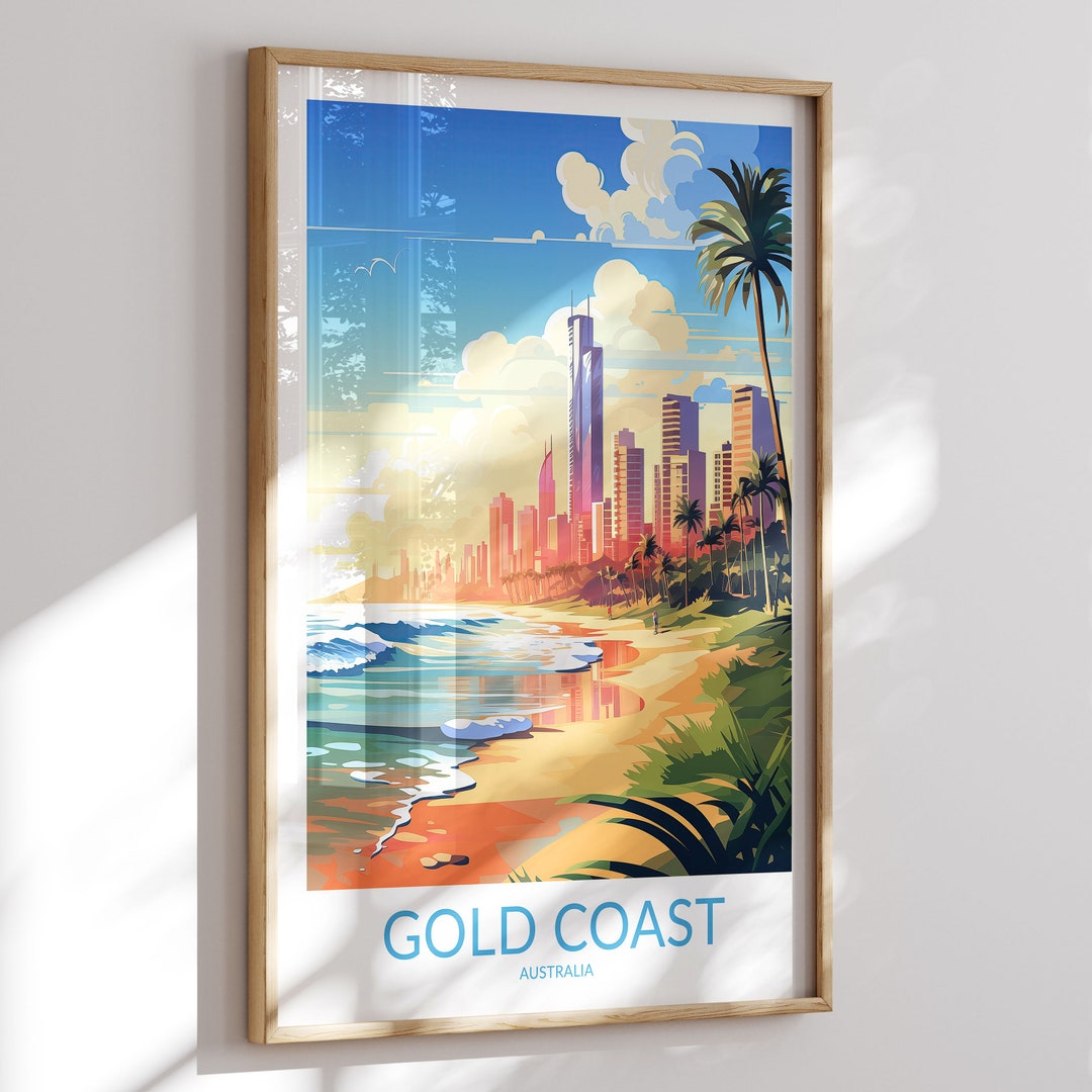 Gold Coast Print, Gold Coast Poster, Gold Coast Wall Art, Gold Coast