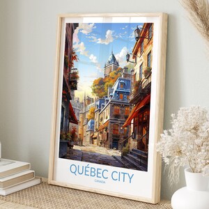 Impression de la ville de Québec no 3, affiche de la ville de Québec, œuvre d’art de la ville de Québec, cadeau du voyageur, Canada, art mural de la ville de Québec, impression d’art de la ville de Québec