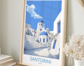 Santorini Print No 3, Santorini Poster, Santorini Wall Art, Santorini Art Print, Santorini Artwork, Travel Gift, Greece, Home Decor
