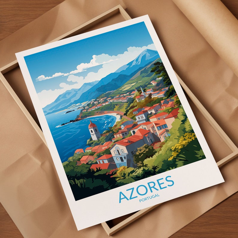 Azores Print No 2, Azores Poster, Azores Wall Art, Azores Art Print