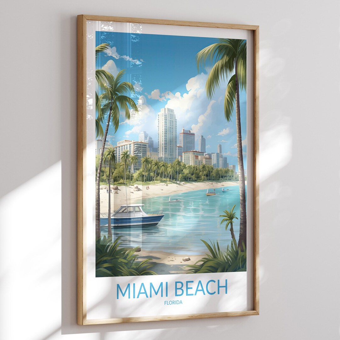 Miami Beach Print, Miami Beach Poster, Miami Beach Wall Art, Miami