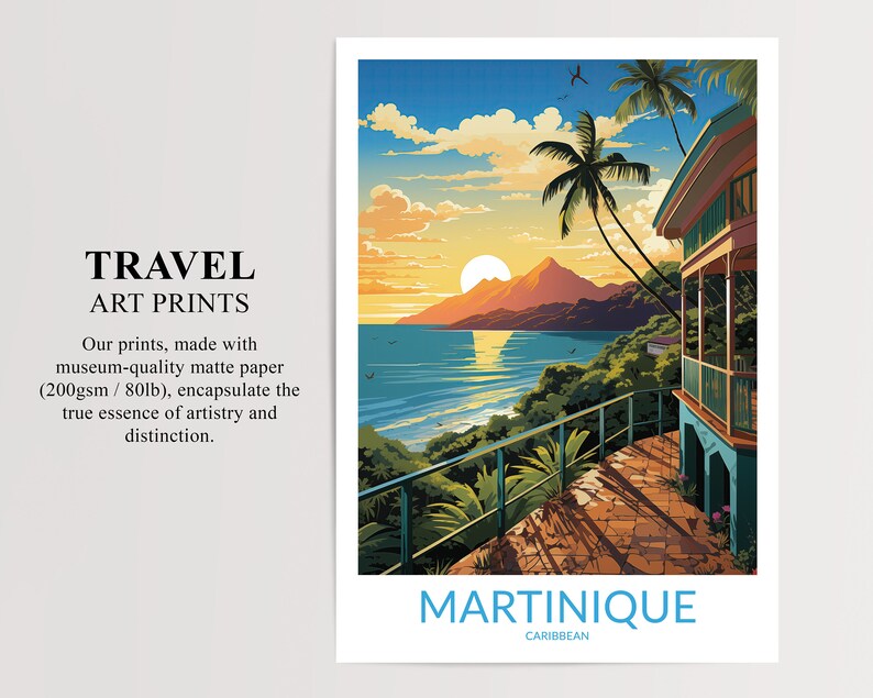 Martinique Print No 3, Martinique Poster, Martinique Wall Art ...