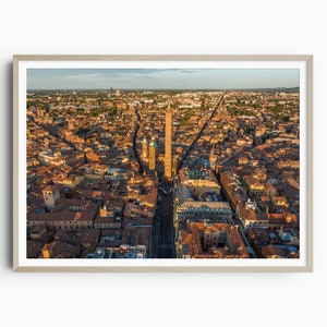 Bologna Colorful Poster Print, Bologna Photo Wall Art, Bologna Wall Decor, Bologna Travel Print, Bologna Sunset Poster, Aerial Photography