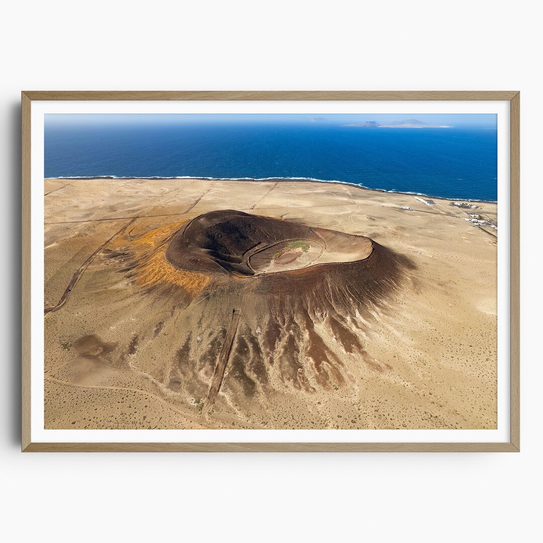 Lanzarote Famara Cavera Volcano Print, Canary Islands Print, Lanzarote ...