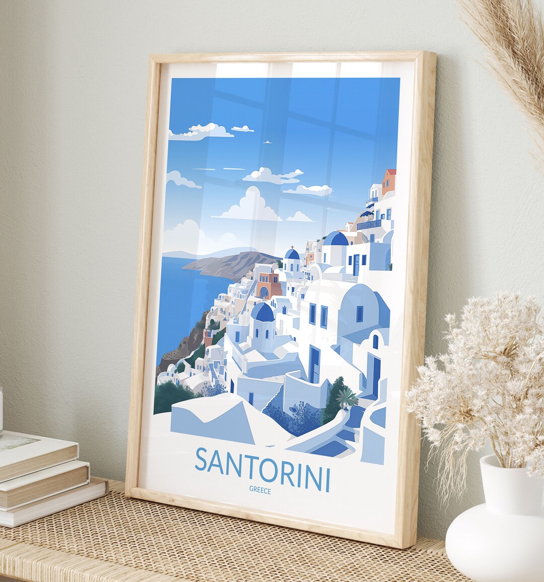 Santorini Print No 2, Santorini Poster, Santorini Wall Art, Santorini
