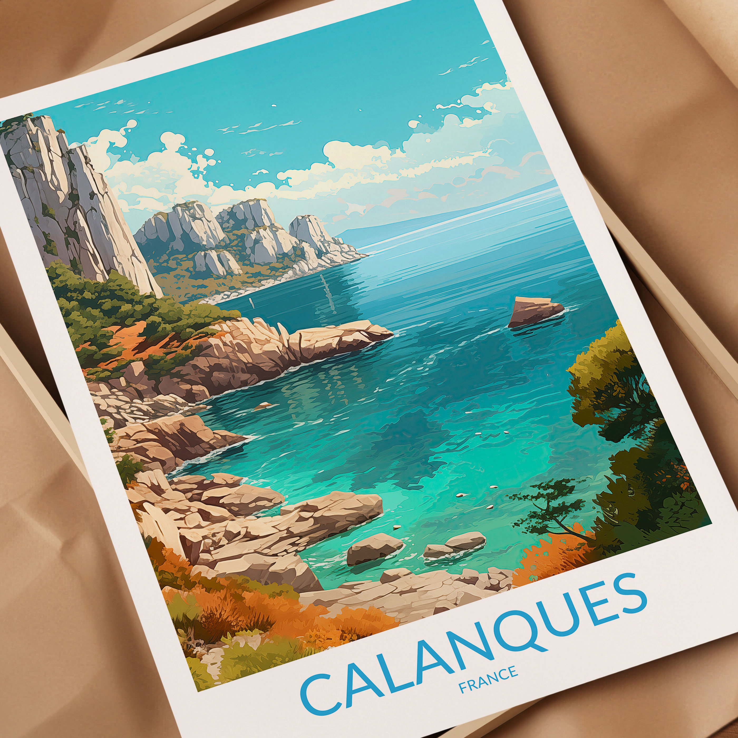 Calanques Print, Calanques Poster, Calanques Wall Art, Calanques Art ...