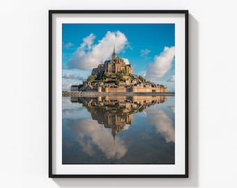Mont-Saint-Michel Photo Print, Sunny day Poster, Wall Art from Mont Saint Michel, France.