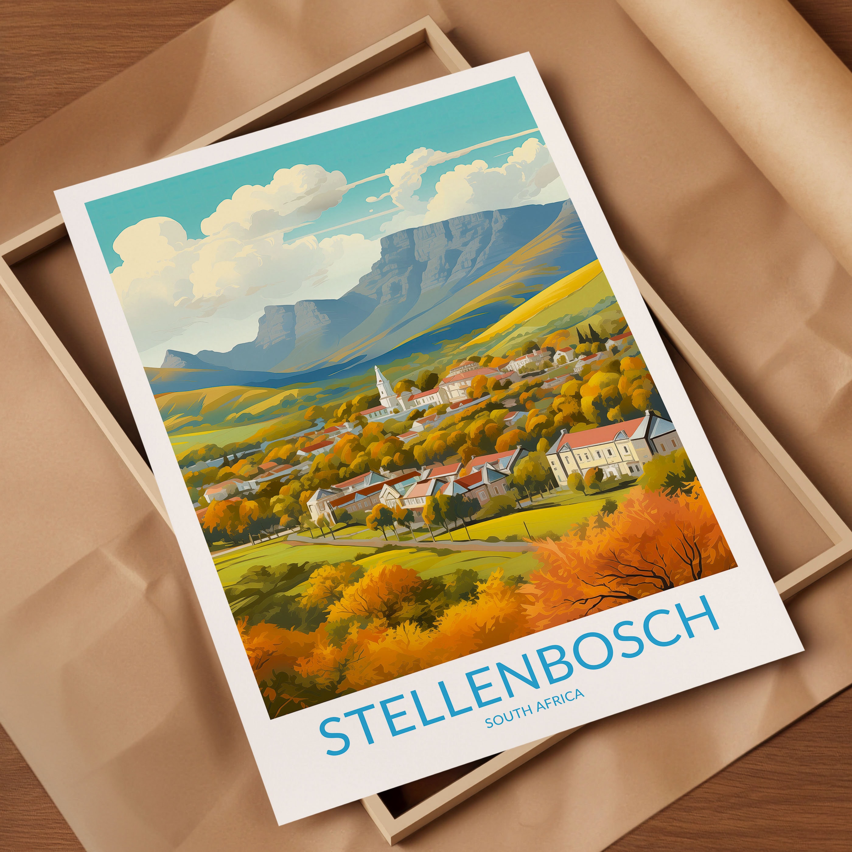 Stellenbosch Print No 4, Stellenbosch Poster, Stellenbosch Wall Art, Stellenbosch Art Print