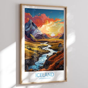 Impresión de Islandia No 3, Landmannalaugar, Cartel de Islandia, Arte de la pared de Islandia, Impresión de arte de Islandia, Obras de arte de Islandia, Regalo de viaje de Islandia, Nórdico