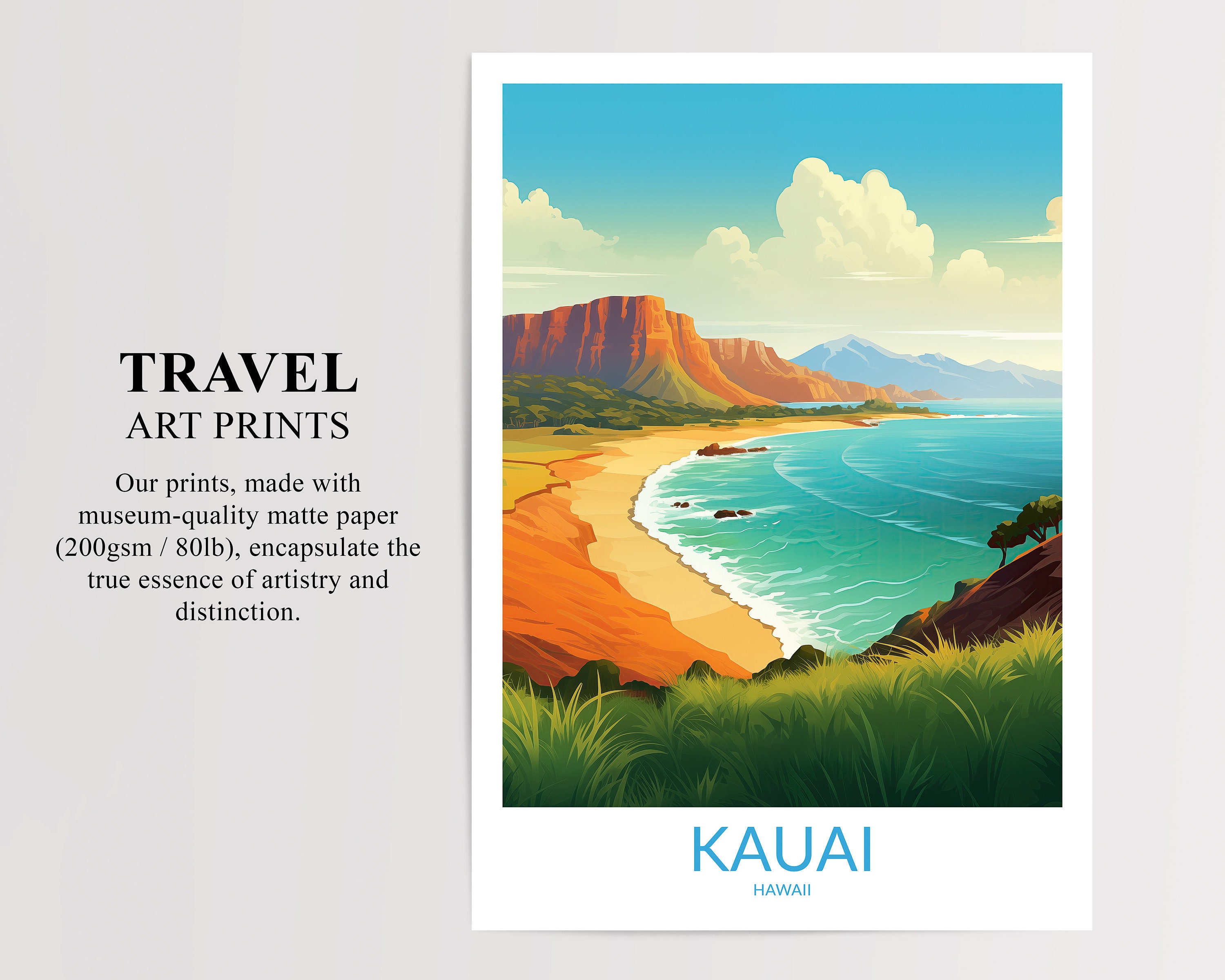 Kauai Print No 5, Affiche Kauai, Kauai Wall Art, Kauai Art Print, Kauai ...
