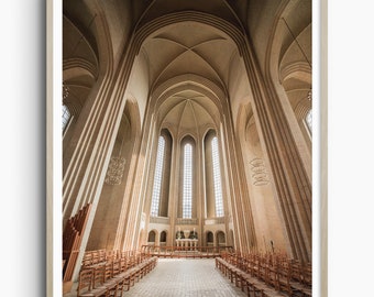 Kopenhagen Print, Grundtvigskirche, Dänemark Foto, Kopenhagen Reise, Dänemark Dekor, Kopenhagen Poster, Housewarming, Architektur Druck