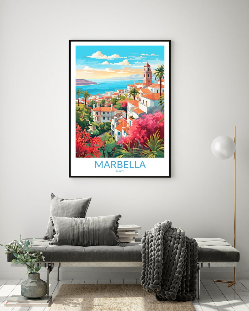 Marbella Print Marbella Poster Marbella Wall Art Marbella Etsy