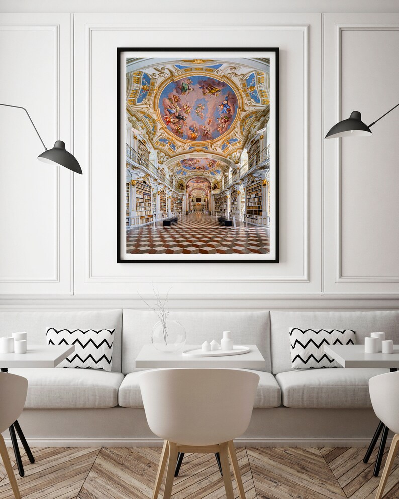 Admont Abbey Library Photo Print, Architecture Austria Travel Poster, Baroque Art, Travel Gift, Wall Art, Home Decor, Original Photography image 4