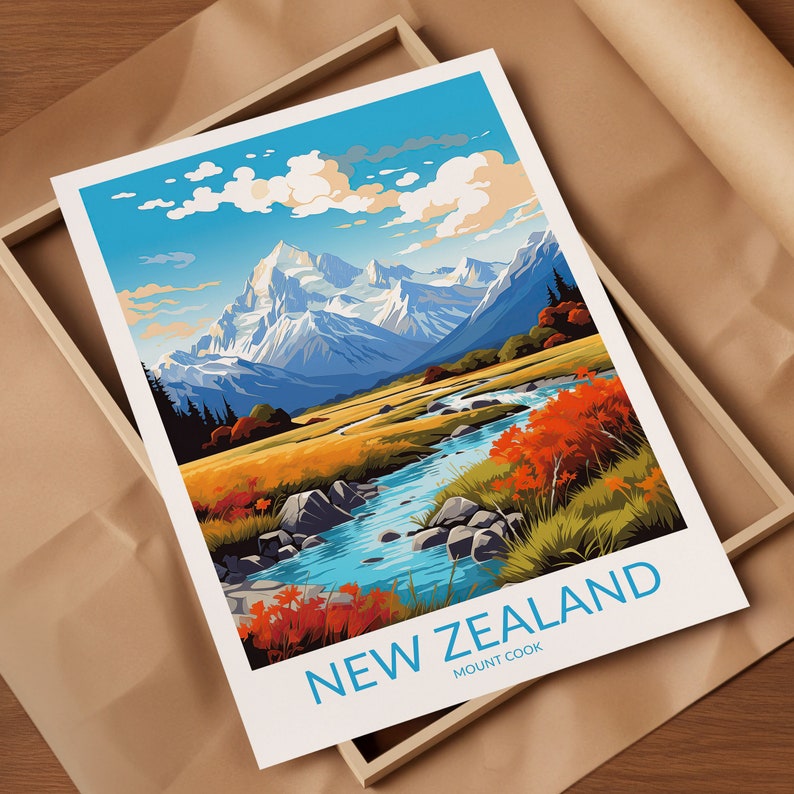 New Zealand Print No 2, New Zealand Poster, New Zealand Wall Art, New