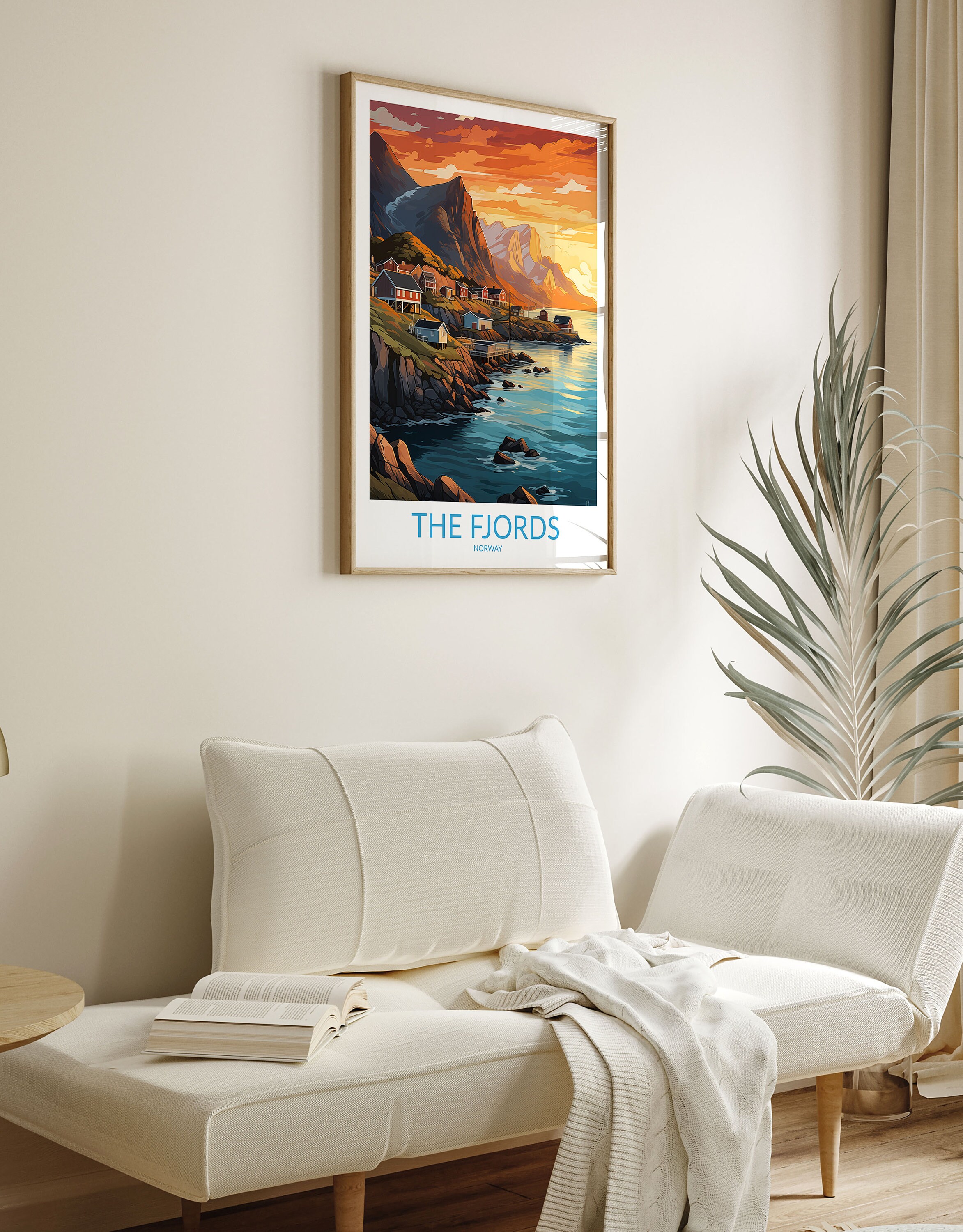 Image showcasing The Fjords Print No 5, The Fjords Wall Art, The Fjords Art Print, The ...